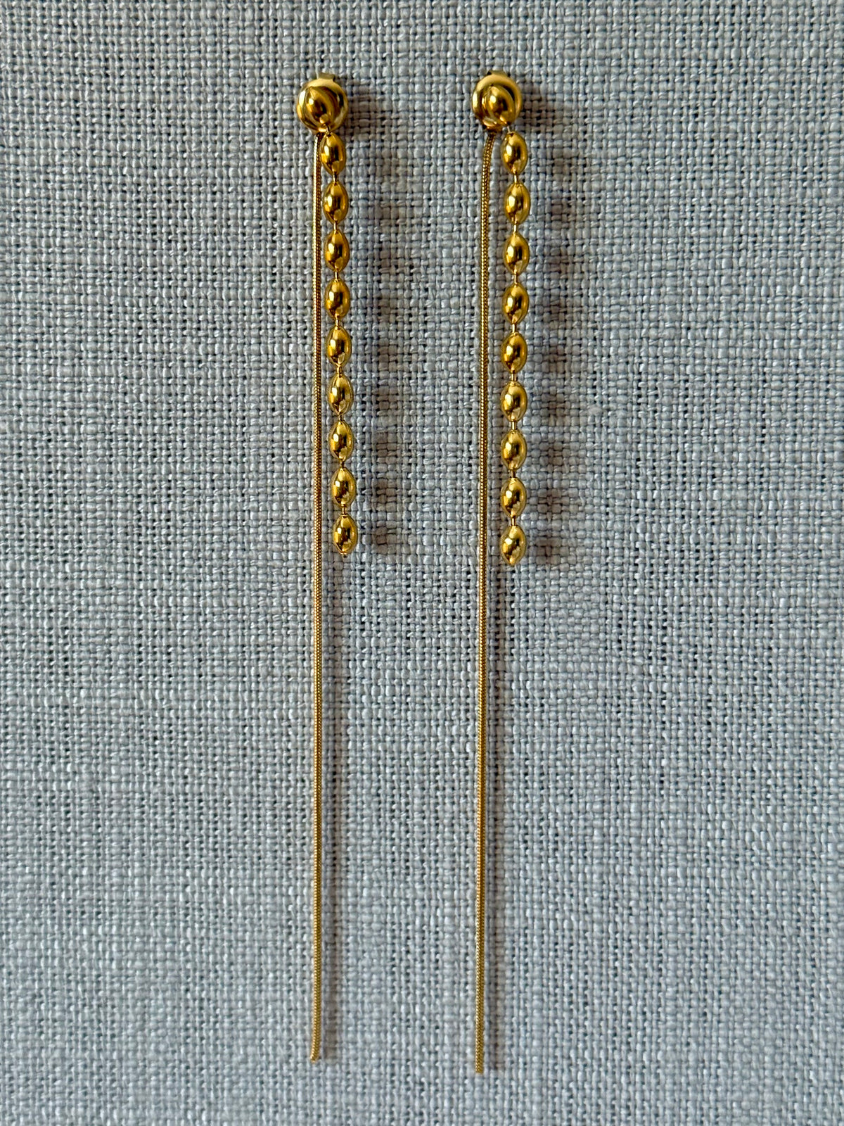 Contrast Strands Stainless Steel Long Earrings