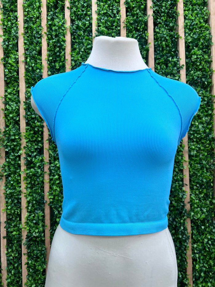 Exposed Seam Basic Crop Top