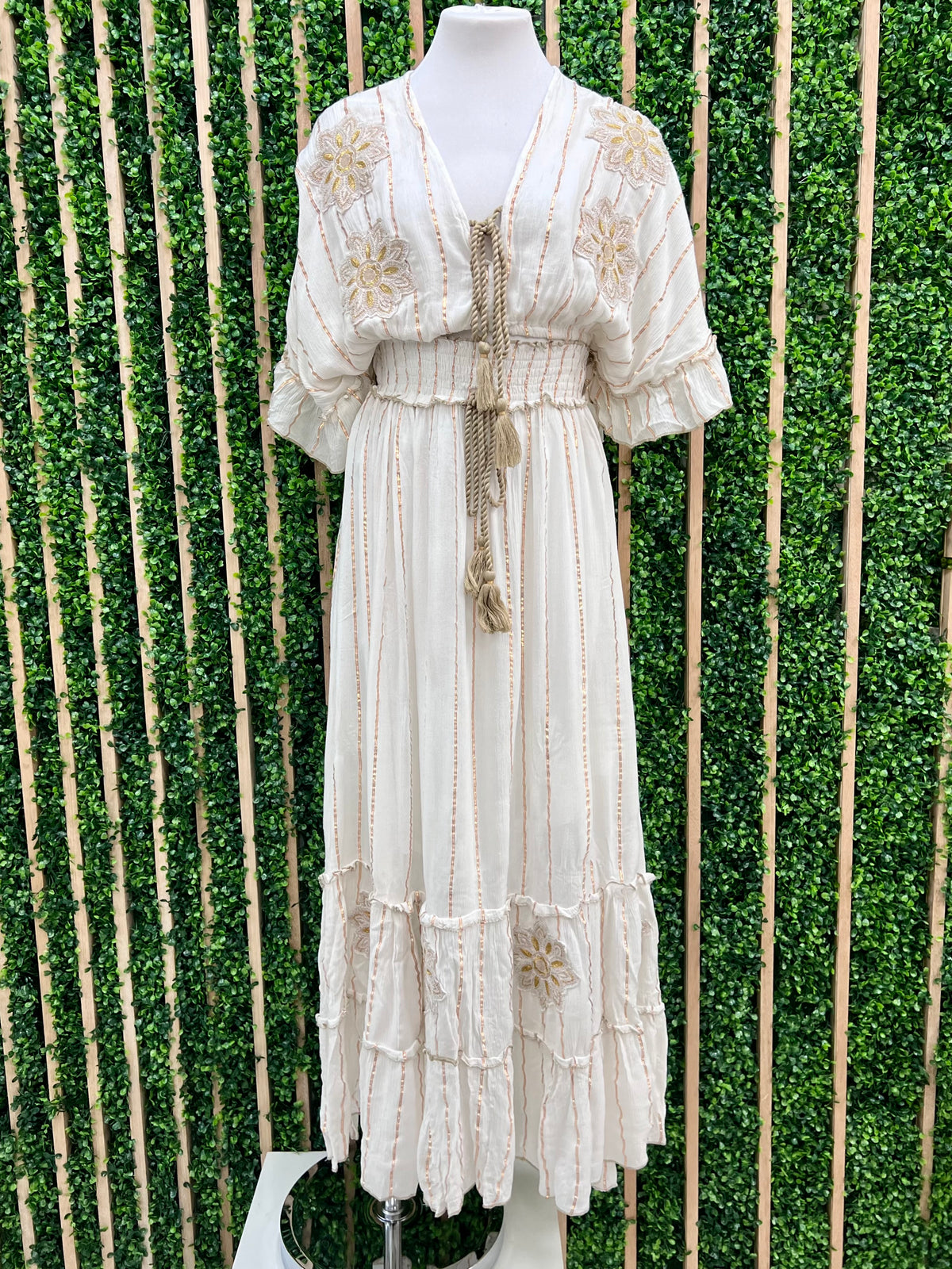 Gold Embroidered Boho Skirt Set