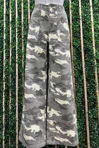 Wide Straight Leg Camo Pants