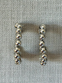 Multi Bead Stainless Steel Hoop Earrings