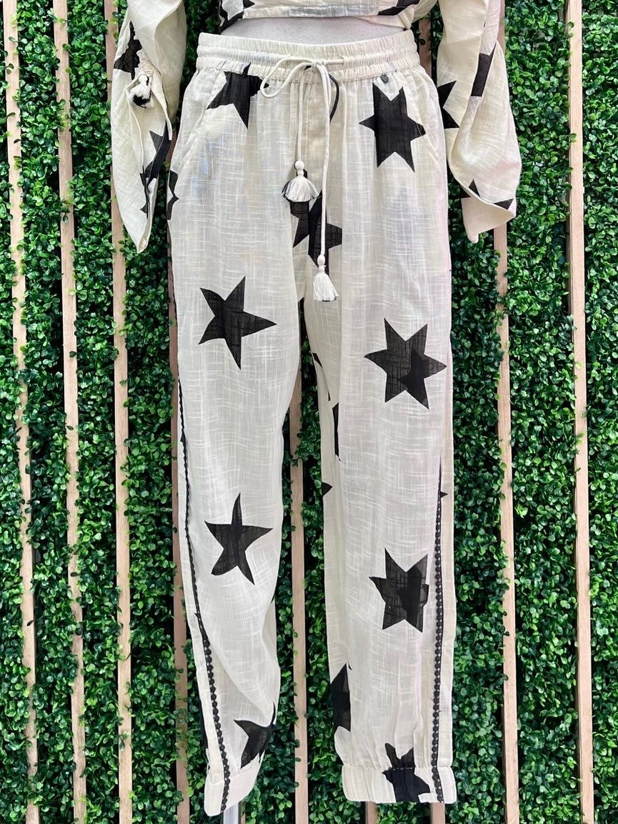 White Starry Jogger