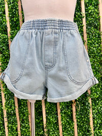 Rolled Hem Denim Shorts