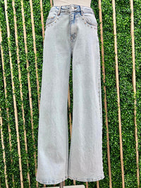 Western Diamond Studded Wide Leg Jeans