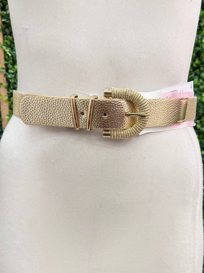 Rope Buckle Metallic Elastic Belt