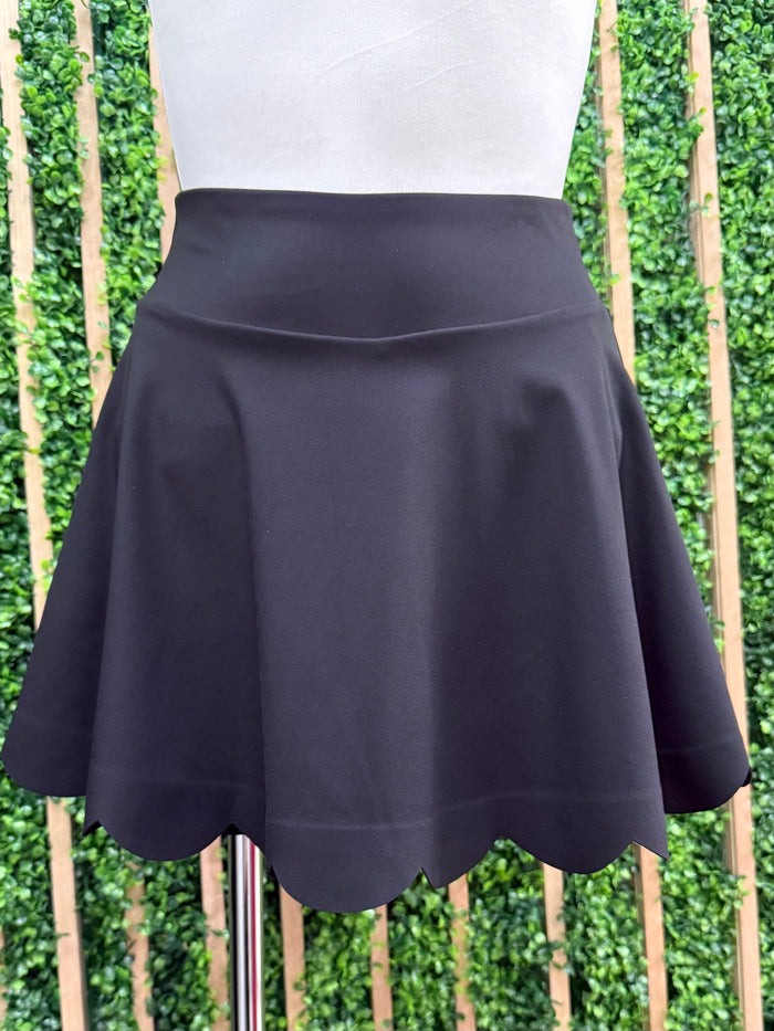 Lycra Scalloped High Waist Active Skort