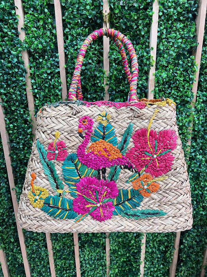 Exquisite Tropical Straw Bag