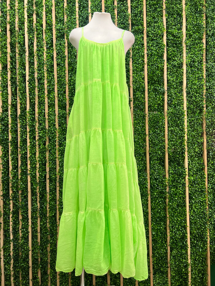 Fluorescent Tiered Maxi Dress