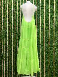 Fluorescent Tiered Maxi Dress