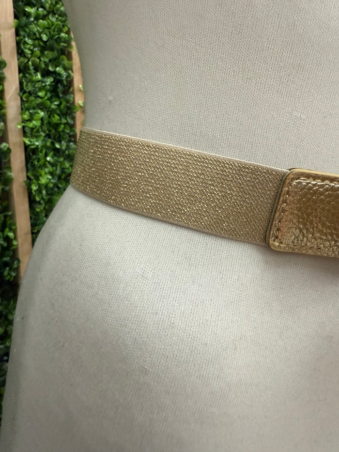 Rope Buckle Metallic Elastic Belt