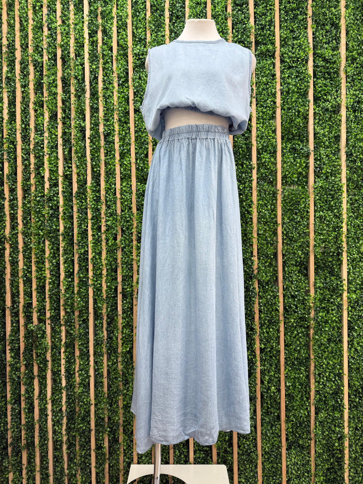 Light Denim Tencel Skirt Set