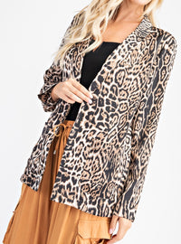 Leopard Open Front Blazer
