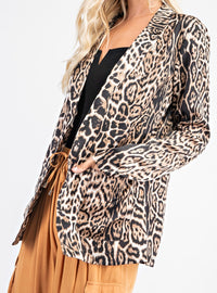 Leopard Open Front Blazer