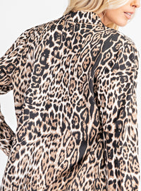 Leopard Open Front Blazer