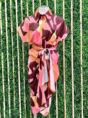 Exquisite Tan Cutout Midi Dress