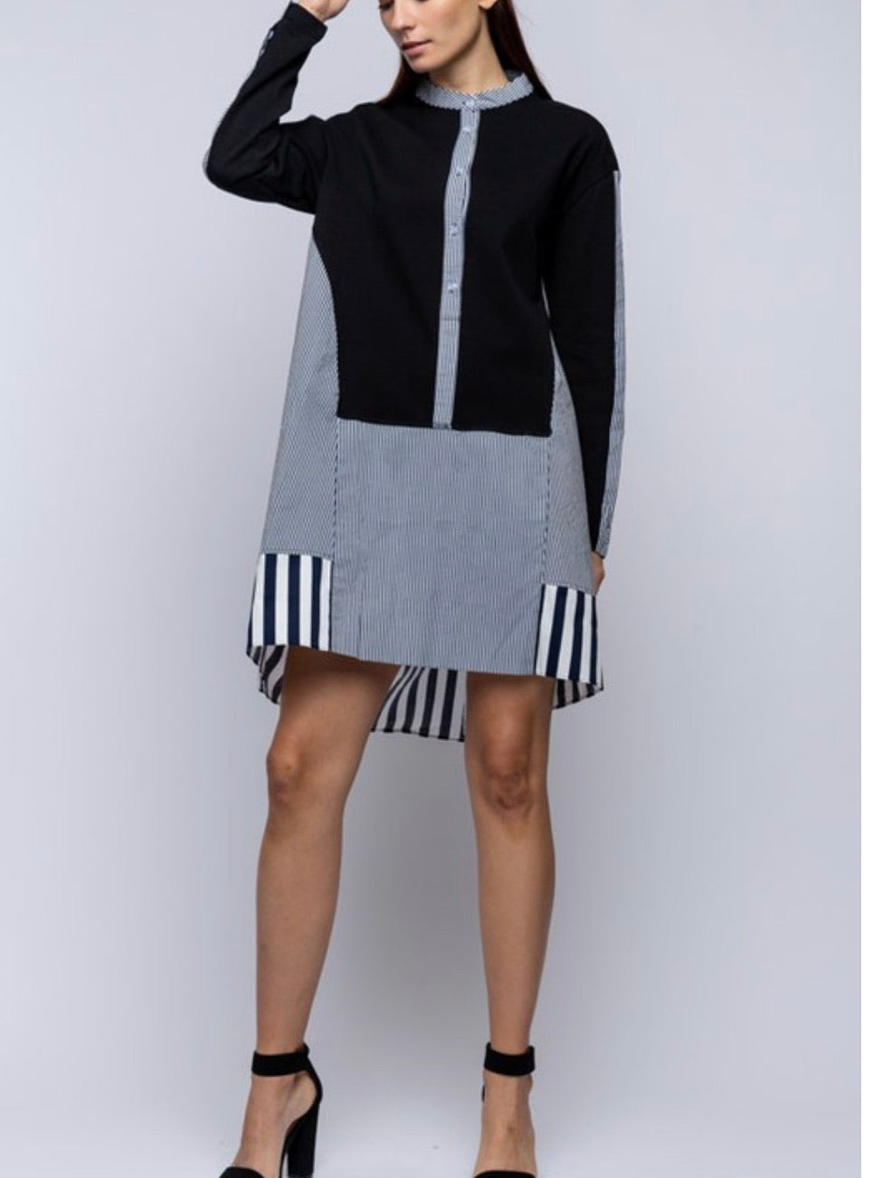 Stripe Block Shirt Dress