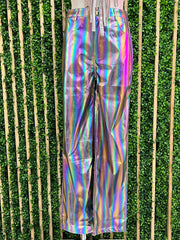 Metallic Rainbow Pleather Pants