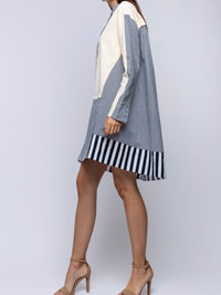 Stripe Block Shirt Dress