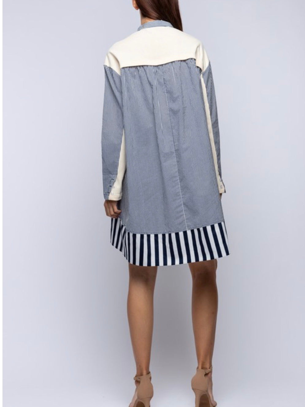 Stripe Block Shirt Dress