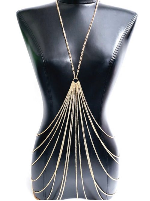 Multi Lines Dropped Body Chain