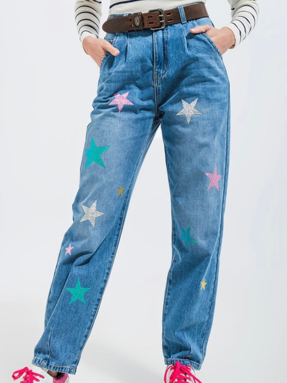 Star Print Slouchy Jeans – Ah Là Laà Lifestyle Boutique