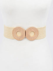 Double Textured Circle Stretch StrawBelt