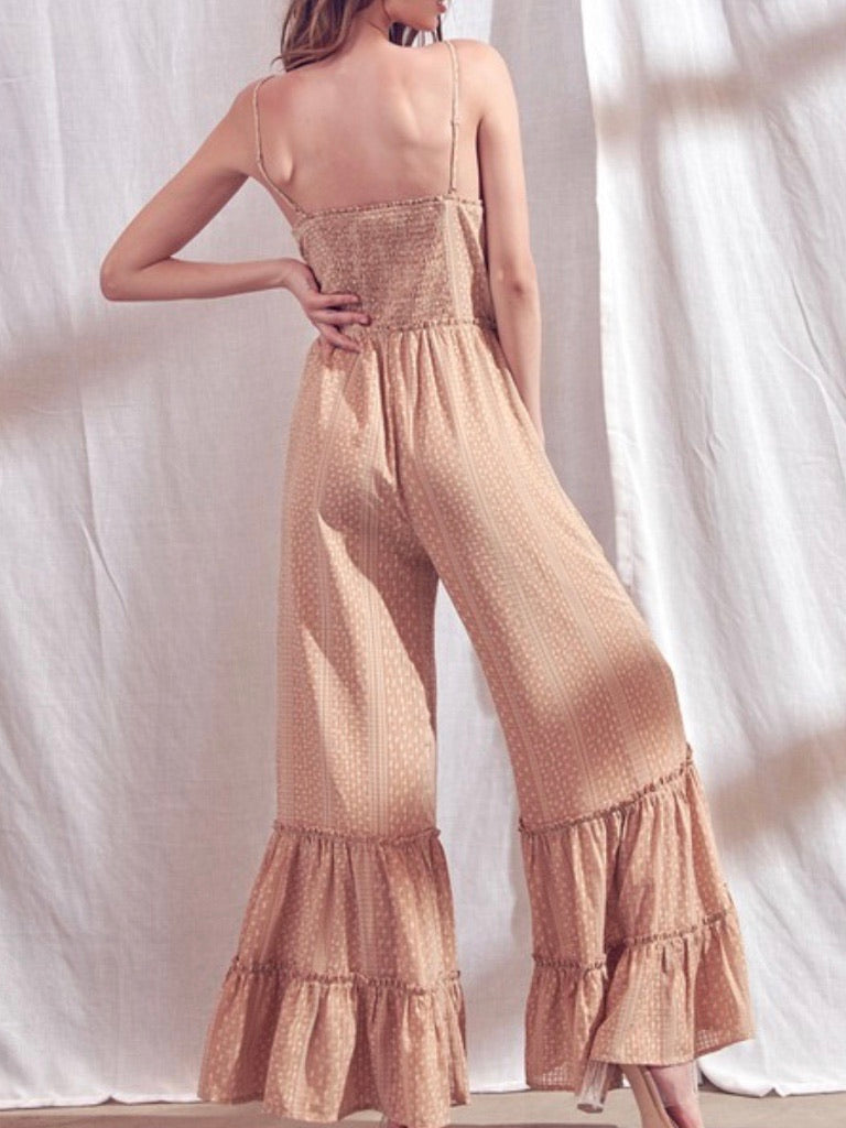 Apricot Tiered Jumpsuit