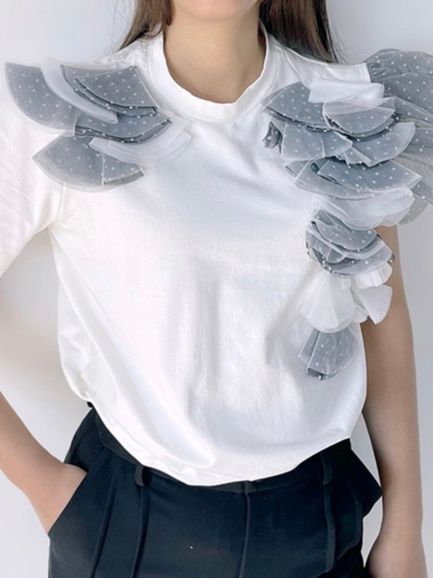 Polka Dot Lace Sleeve Shirt – Ah Là Laà Lifestyle Boutique