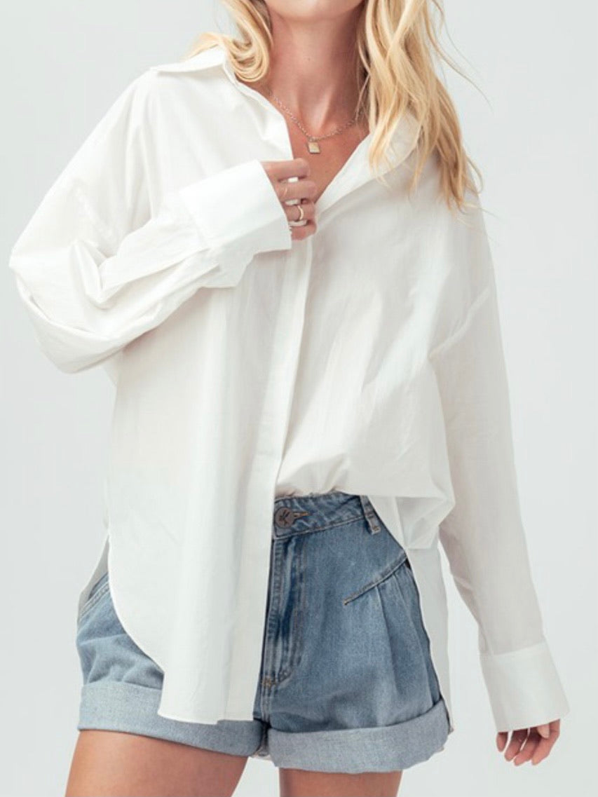 Solid White Button Down Shirt