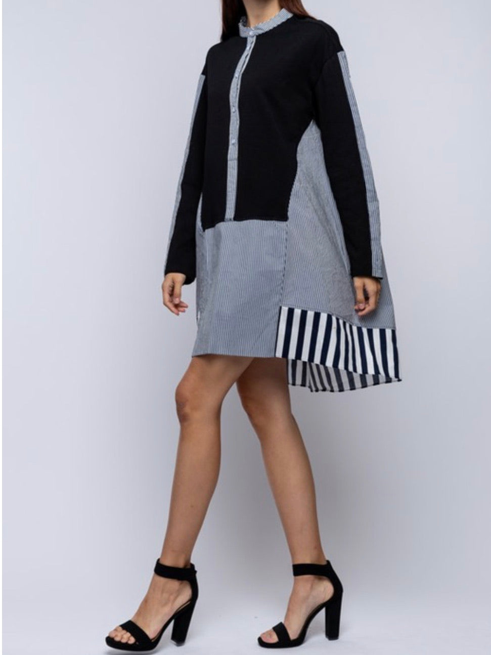 Stripe Block Shirt Dress