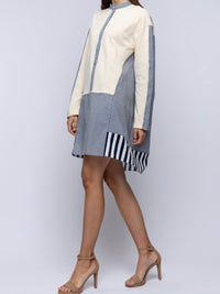 Stripe Block Shirt Dress