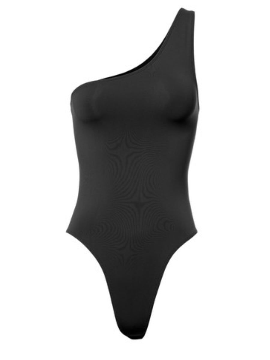 One Shoulder Smooth Basic Bodysuit