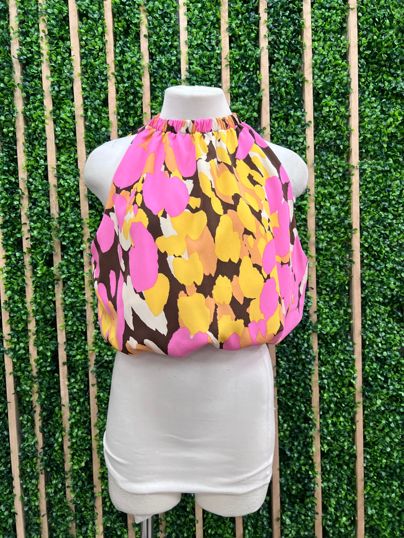 Pink Multi Bubble Crop Top
