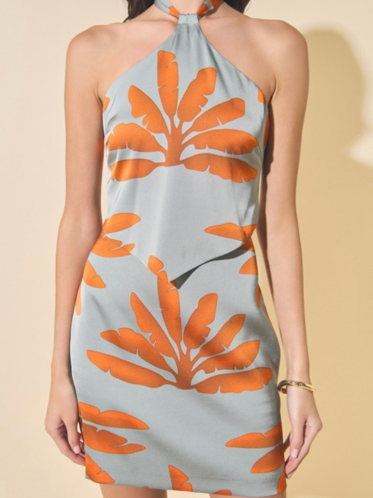 Grey Orange Floral Skirt