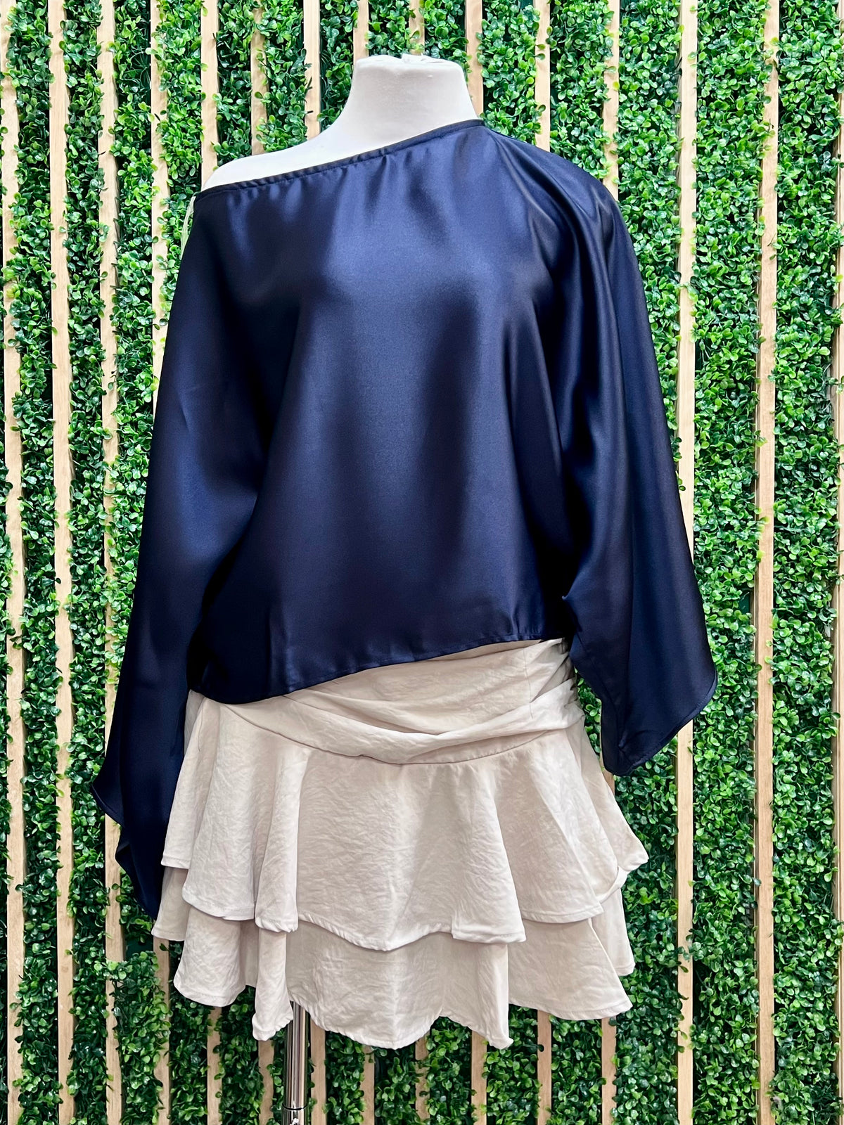 Ecru Layered Flared Skort