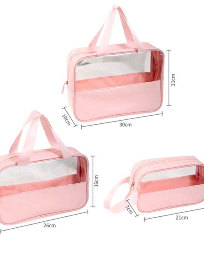 3 Set Clear Washbag Set