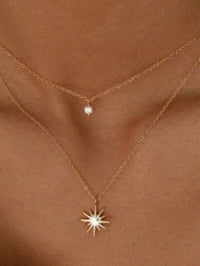 SS Starburst Layered Necklace