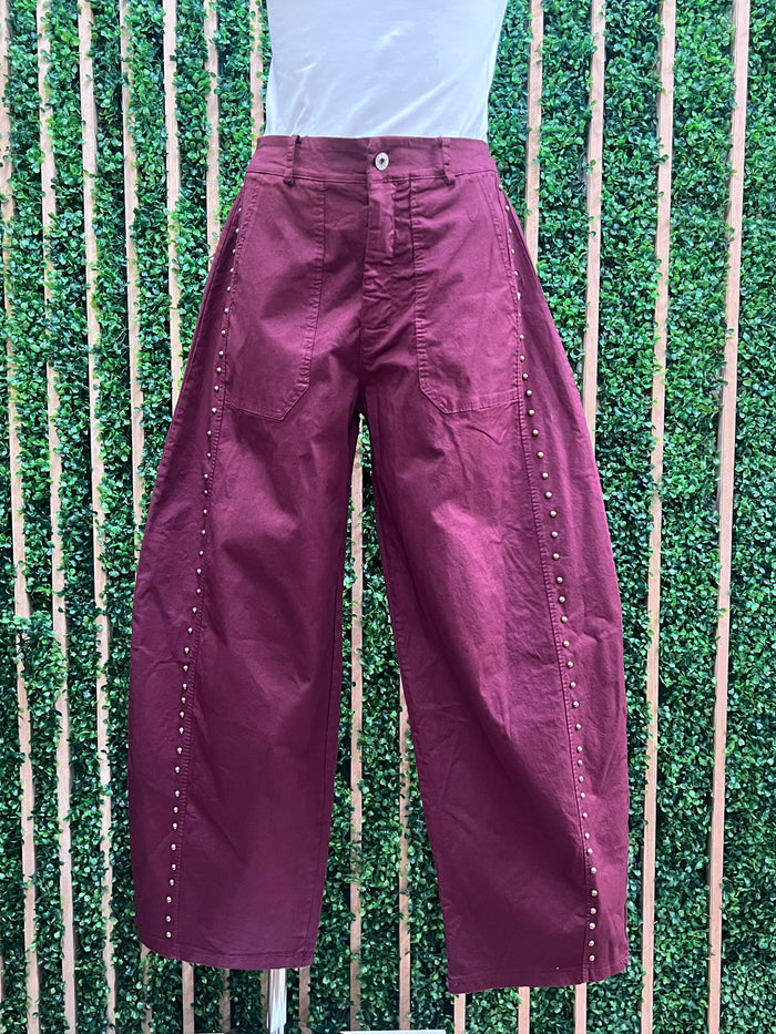 Studded Barrel Pant