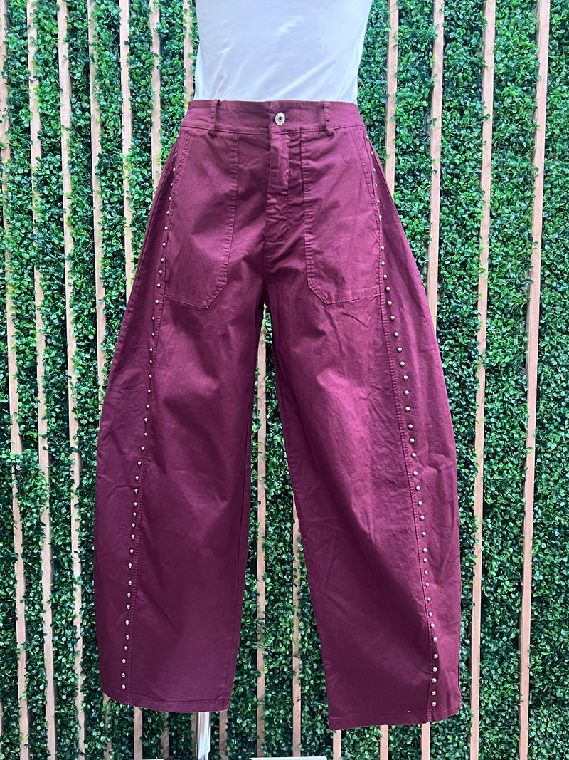 Studded Barrel Pant