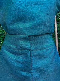 Metallic Teal Mini Skirt