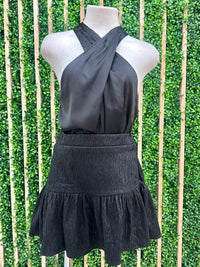 Textured Metallic Finish Fabric Skort