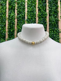 Heishi Clay Bone Choker Necklace