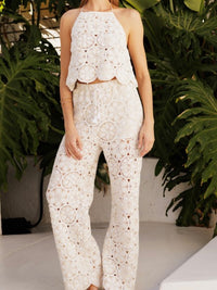 Natural Crochet Halter Top