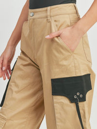 Khaki Black Cargo Jogger