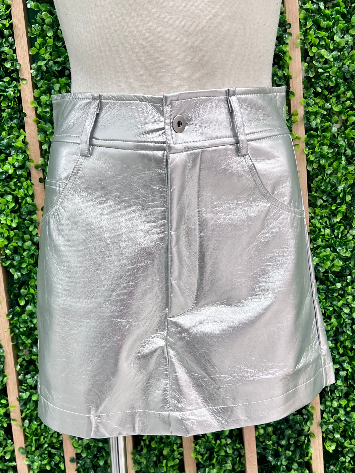 Metallic Fitted Skort