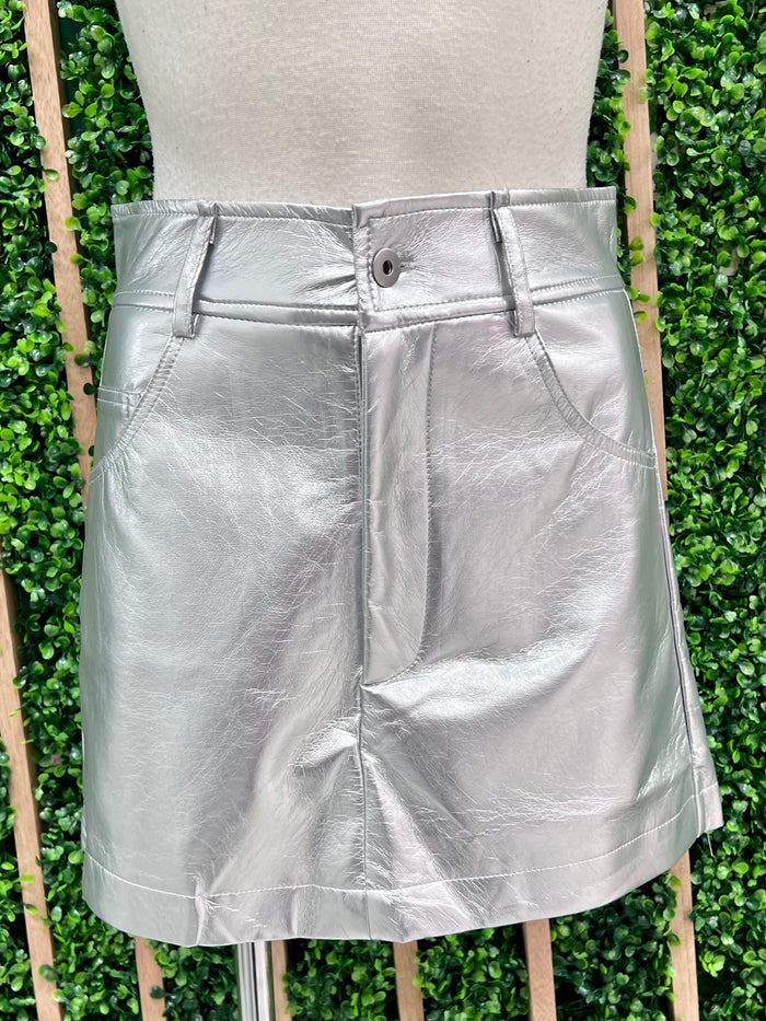 Metallic Fitted Skort