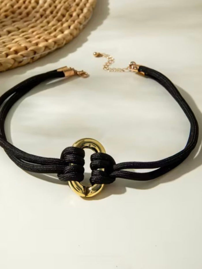 Gold Hoop Rope Necklace