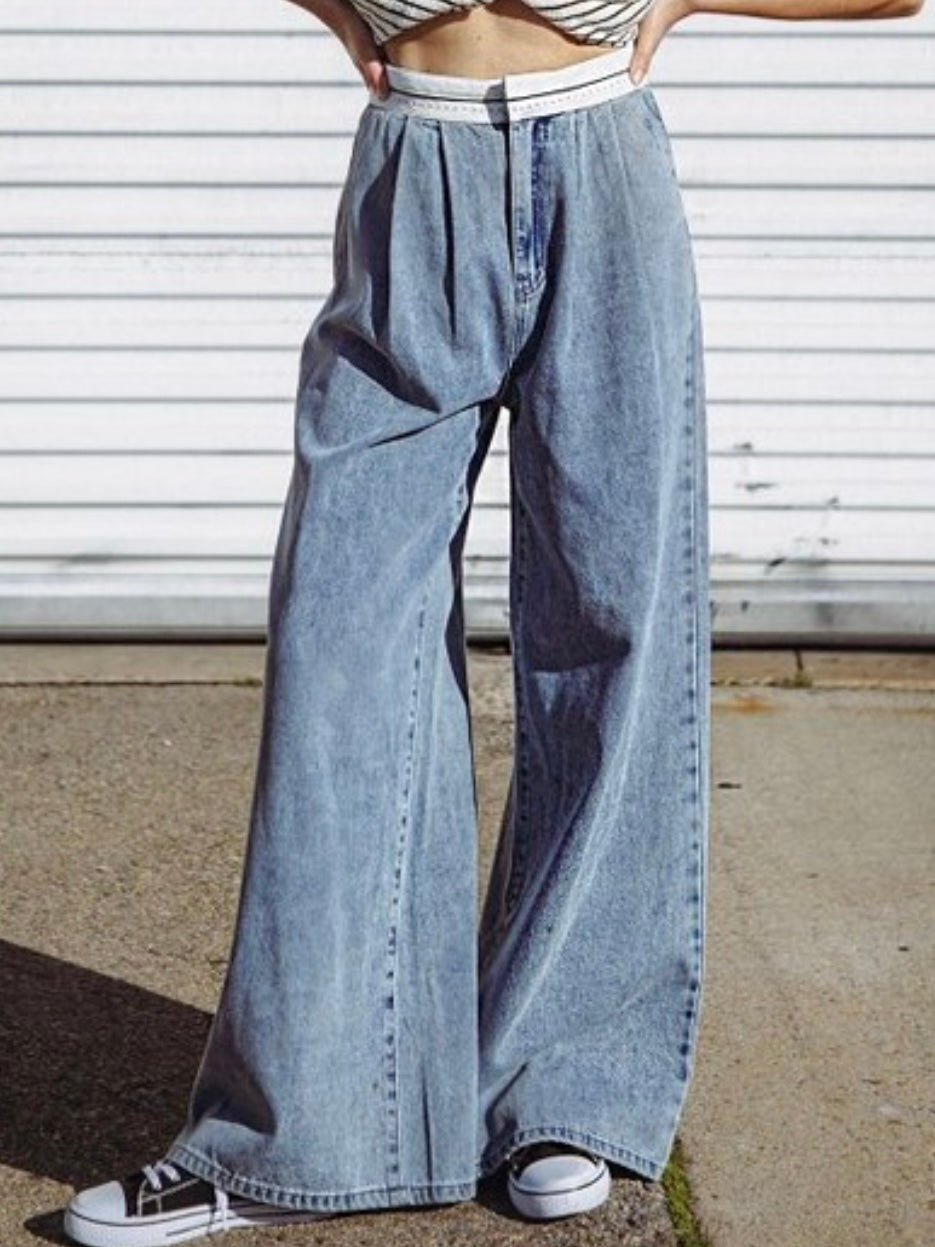 Folded Waistband Highwaist Denim