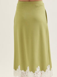 Lace Detail Modal Midi Skirt