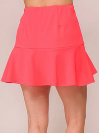 Elastic High Waisted Ruffle Knit Skort